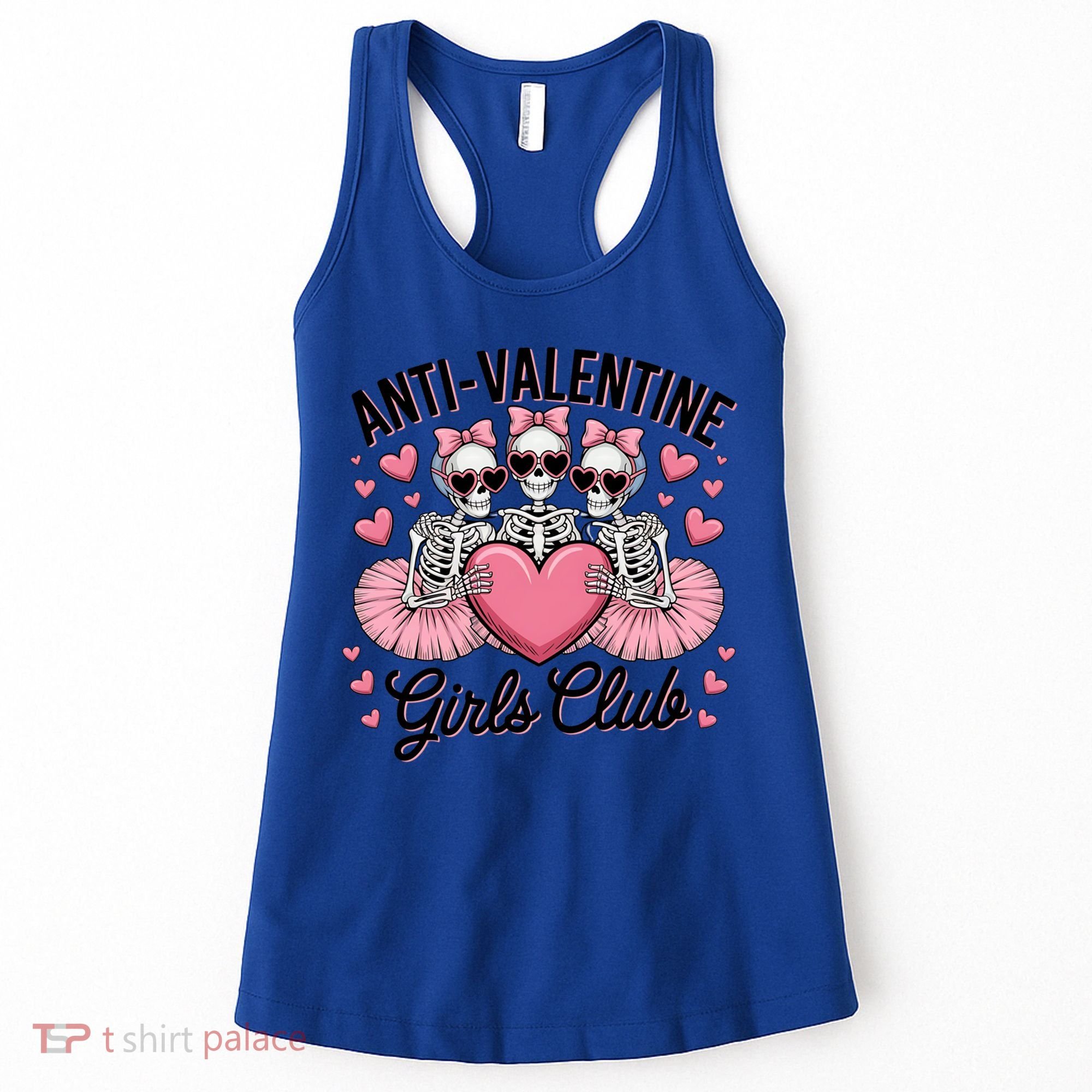 Anti Valentine Club Skeleton Funny Valentines Day Funny Gift Women's Tank Top