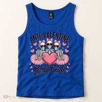 Anti Valentine Club Skeleton Funny Valentines Day Funny Gift Tank Top thumb 2