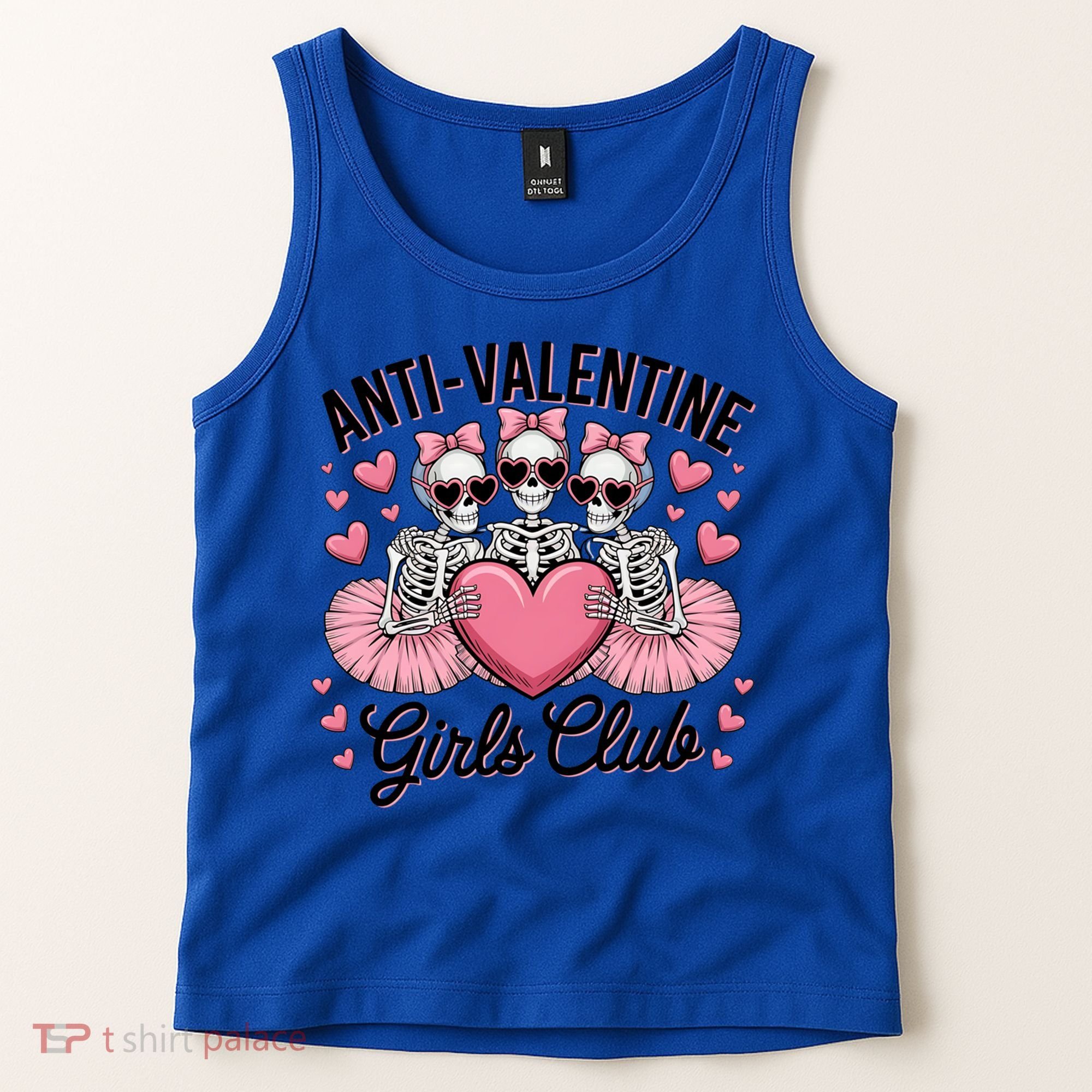 Anti Valentine Club Skeleton Funny Valentines Day Funny Gift Tank Top