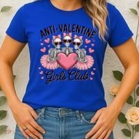 Anti Valentine Club Skeleton Funny Valentines Day Funny Gift Women's T-Shirt thumb 2
