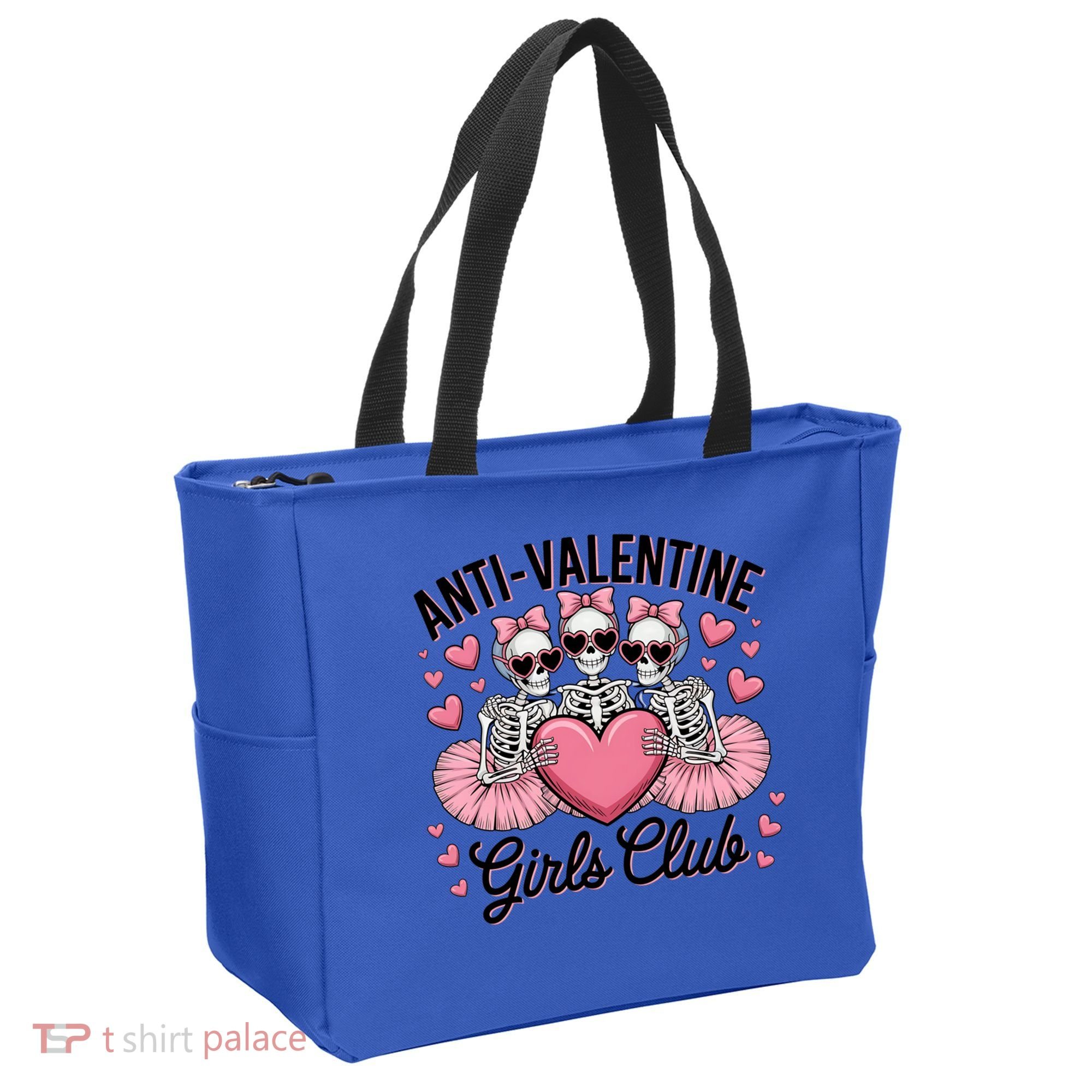 Anti Valentine Club Skeleton Funny Valentines Day Funny Gift Tote Bag