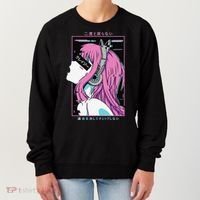 Aesthetic Vaporwave Crazy Waifu Anime Girl Women's Sweatshirt thumb 0