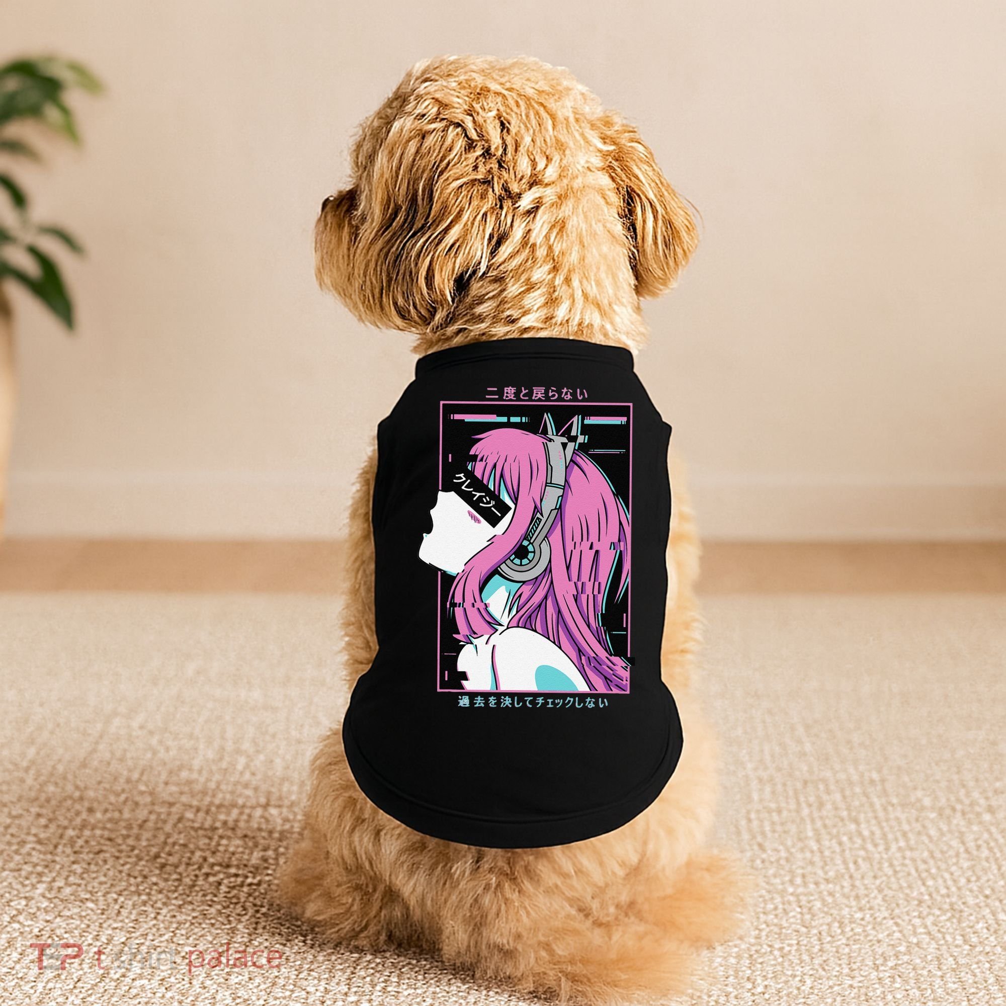 Aesthetic Vaporwave Crazy Waifu Anime Girl Doggie Tank
