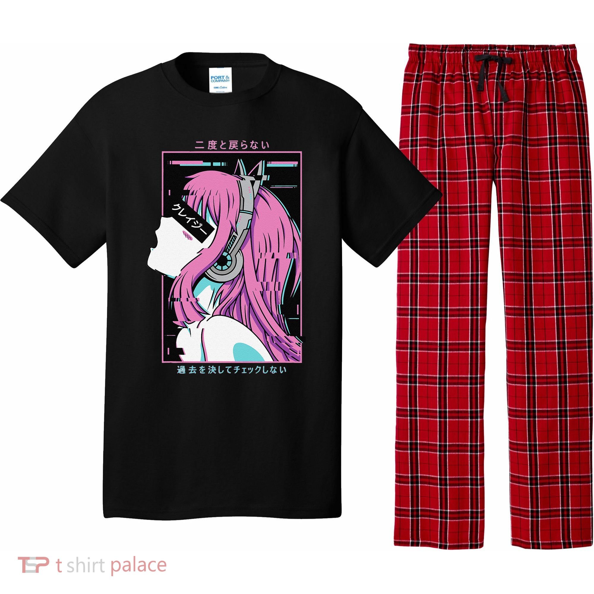 Aesthetic Vaporwave Crazy Waifu Anime Girl Pajama Set