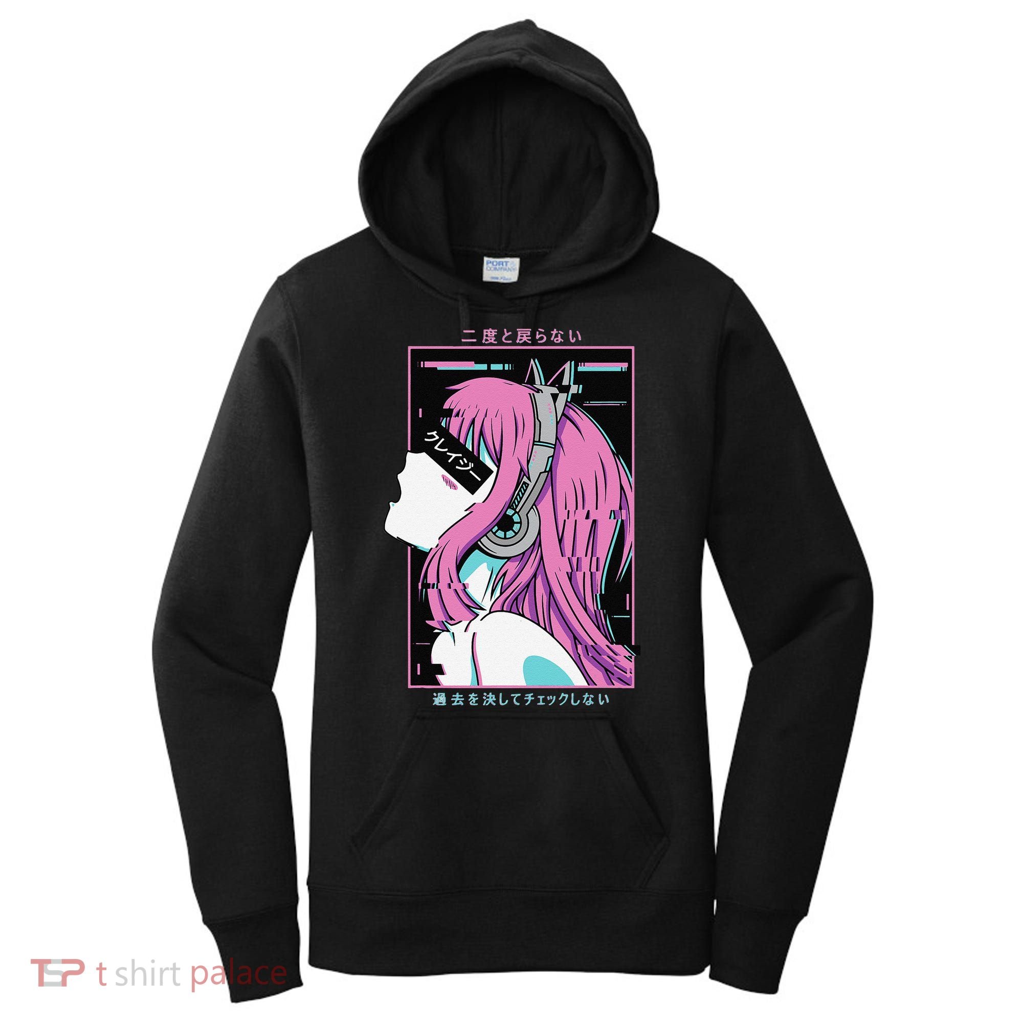 Aesthetic Vaporwave Crazy Waifu Anime Girl Women's Hoodie