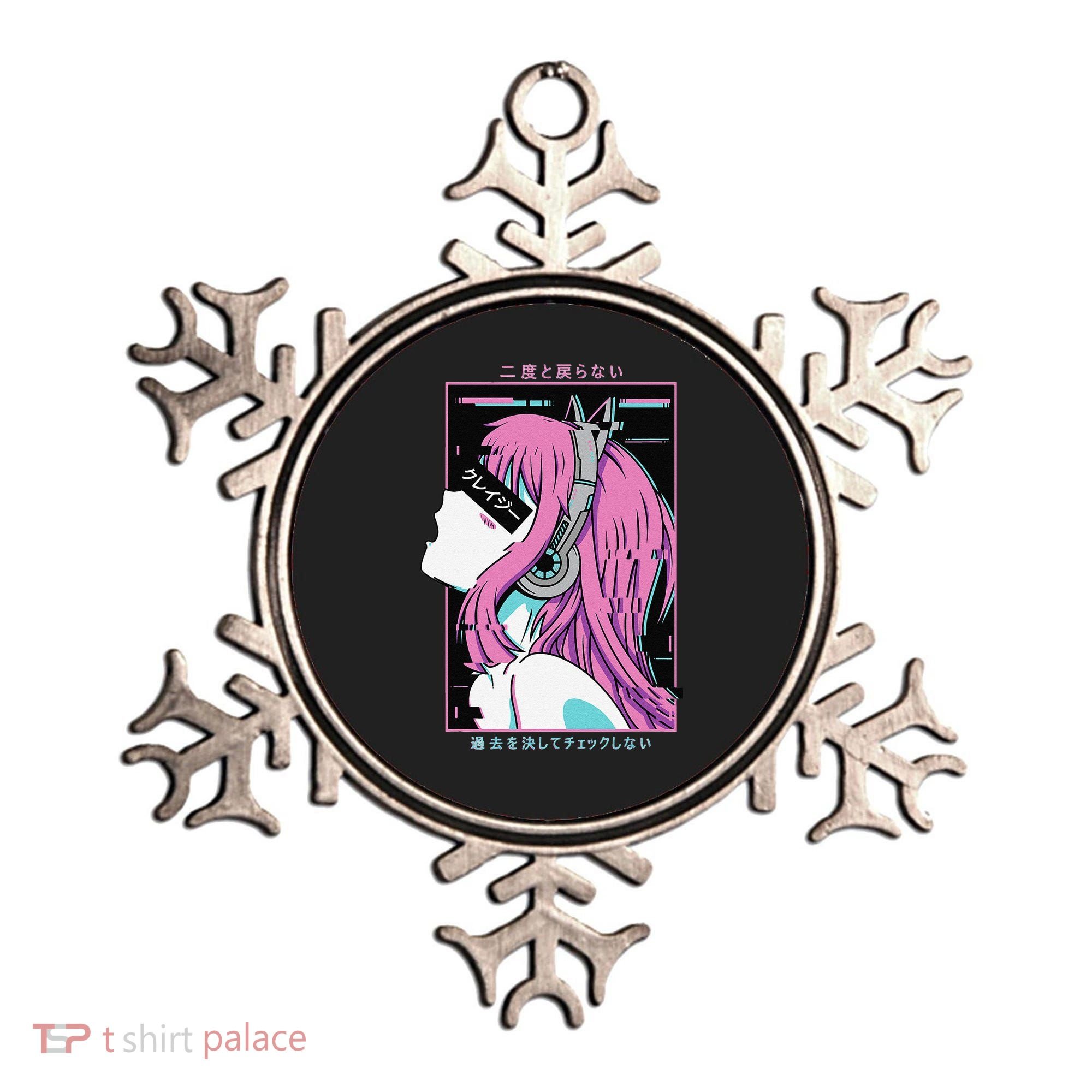 Aesthetic Vaporwave Crazy Waifu Anime Girl Ornament