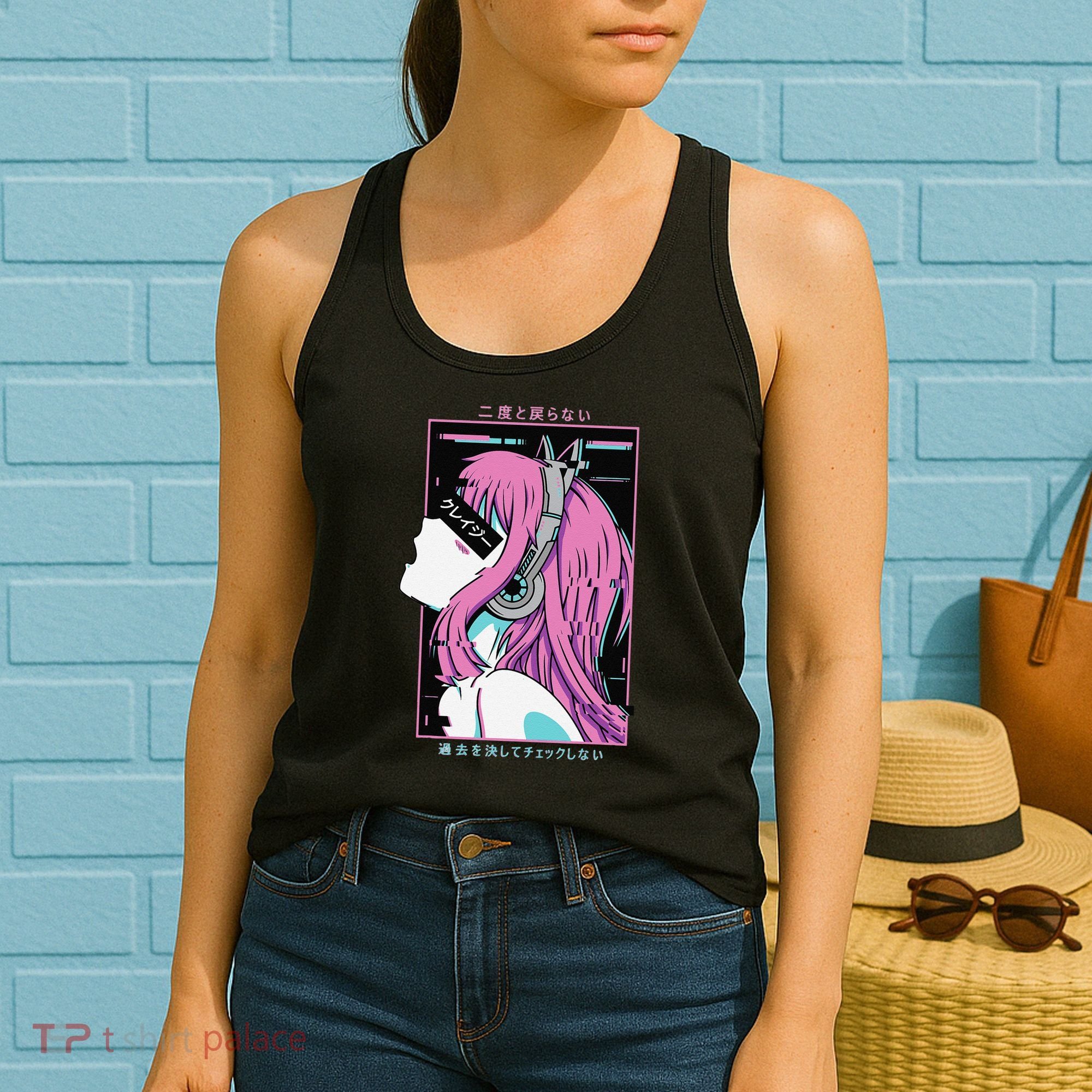 Aesthetic Vaporwave Crazy Waifu Anime Girl Women's Tank Top