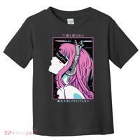 Aesthetic Vaporwave Crazy Waifu Anime Girl Toddler T-Shirt thumb 0