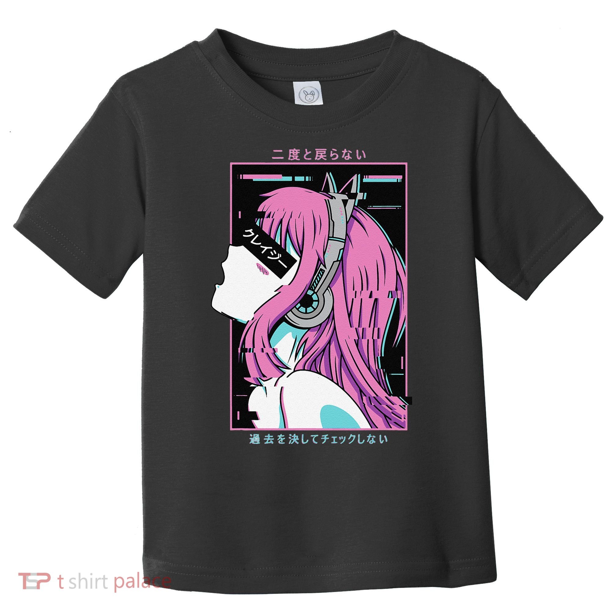 Aesthetic Vaporwave Crazy Waifu Anime Girl Toddler T-Shirt
