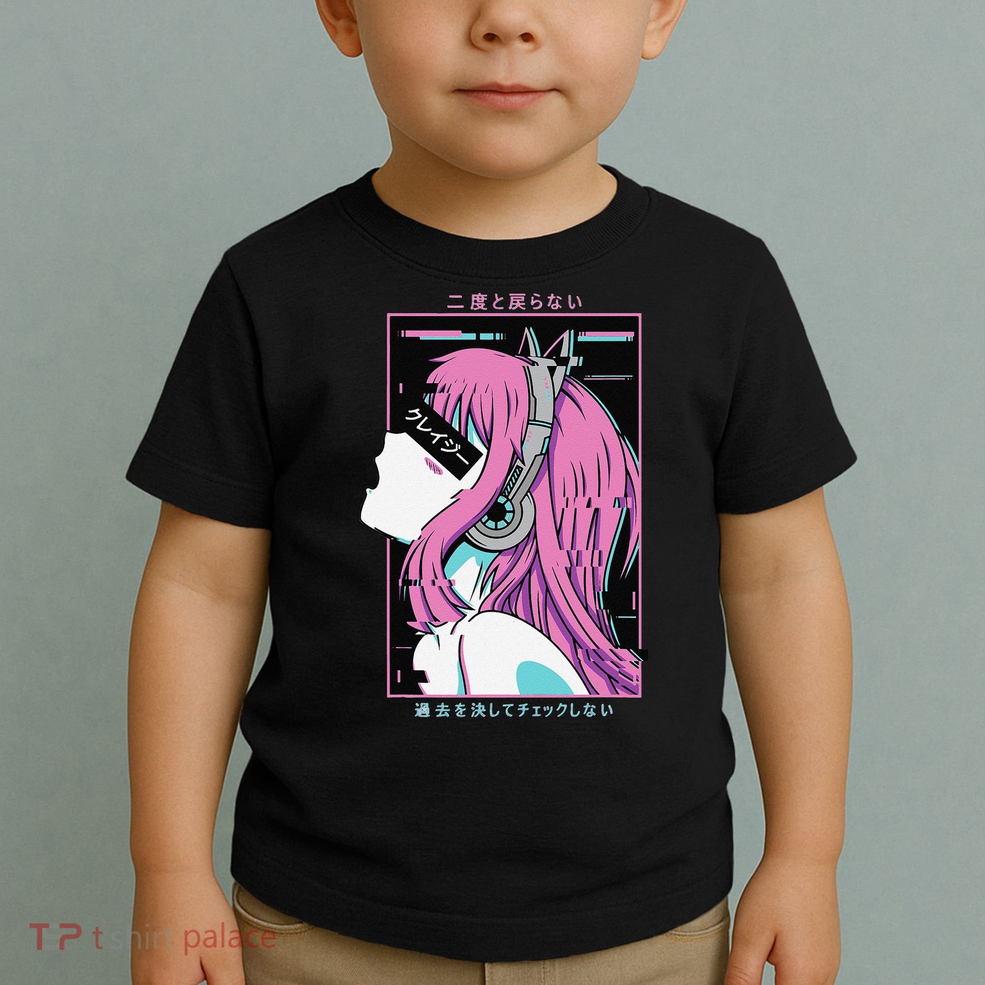 Aesthetic Vaporwave Crazy Waifu Anime Girl Toddler T-Shirt