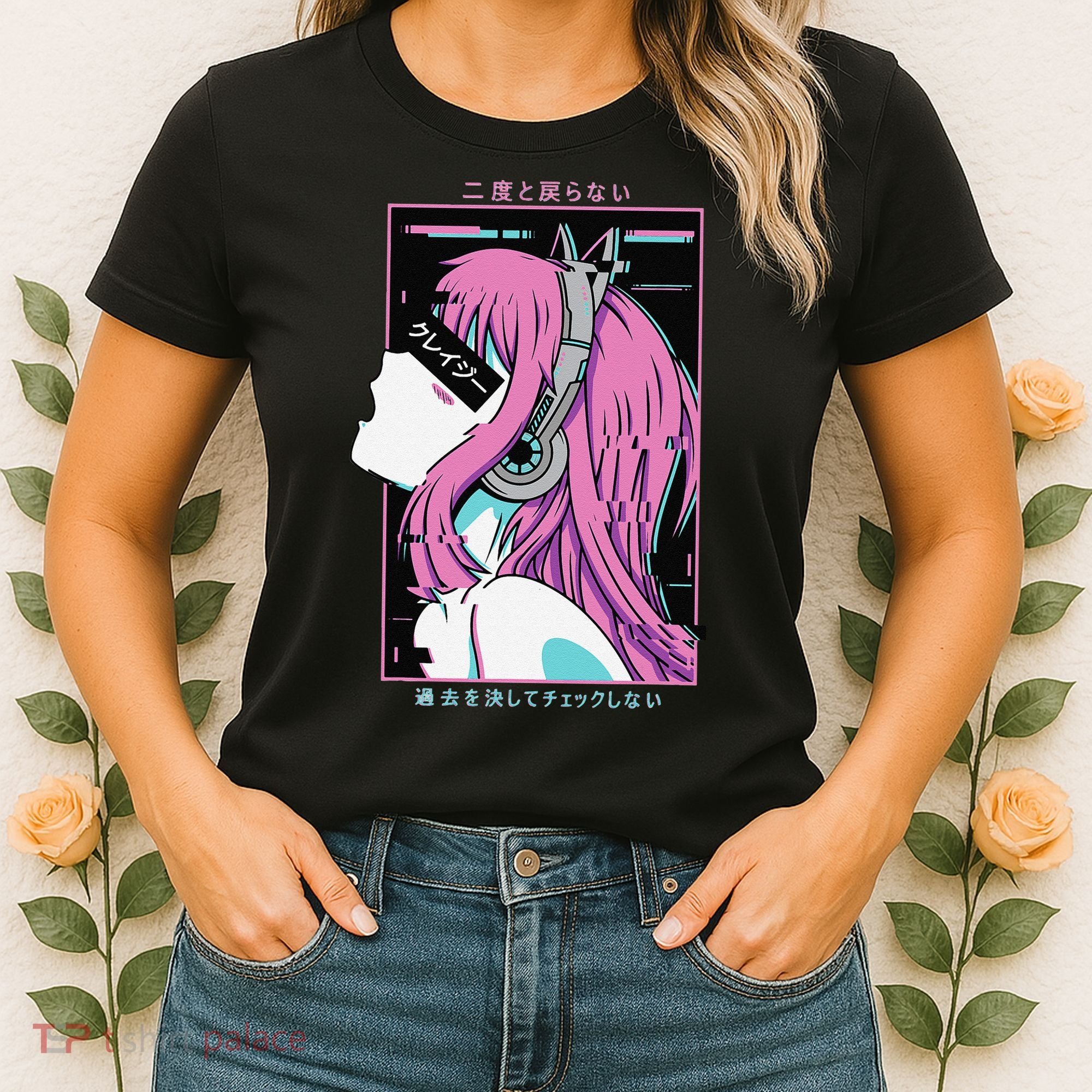 Aesthetic Vaporwave Crazy Waifu Anime Girl Women's T-Shirt