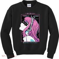 Aesthetic Vaporwave Crazy Waifu Anime Girl Kids Sweatshirt thumb 0