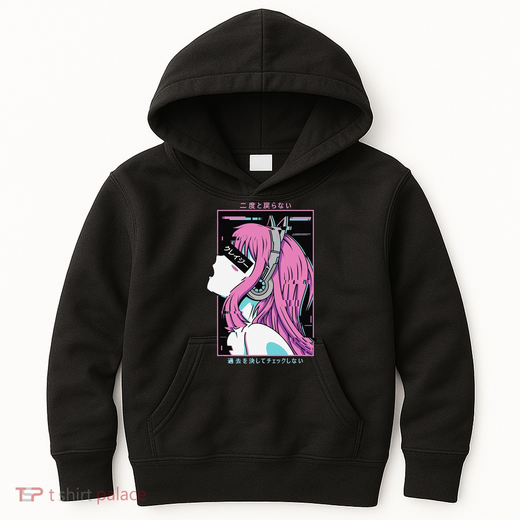 Aesthetic Vaporwave Crazy Waifu Anime Girl Kids Hoodie