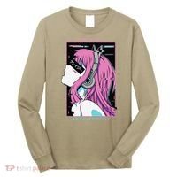 Aesthetic Vaporwave Crazy Waifu Anime Girl Long Sleeve Shirt thumb 0