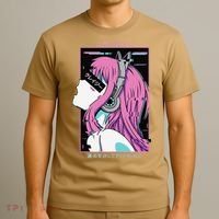 Aesthetic Vaporwave Crazy Waifu Anime Girl T-Shirt thumb 3