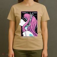 Aesthetic Vaporwave Crazy Waifu Anime Girl T-Shirt thumb 4
