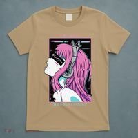 Aesthetic Vaporwave Crazy Waifu Anime Girl T-Shirt thumb 5