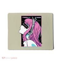 Aesthetic Vaporwave Crazy Waifu Anime Girl Mousepad thumb 0