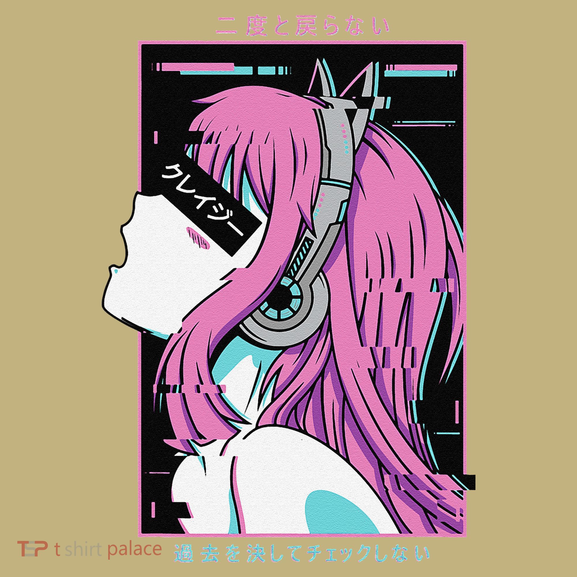Aesthetic Vaporwave Crazy Waifu Anime Girl Mousepad
