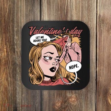 Anti Valentines Day Feminist Comic Coaster