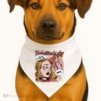 Anti Valentines Day Feminist Comic USA-Made Doggie Bandana thumb 1