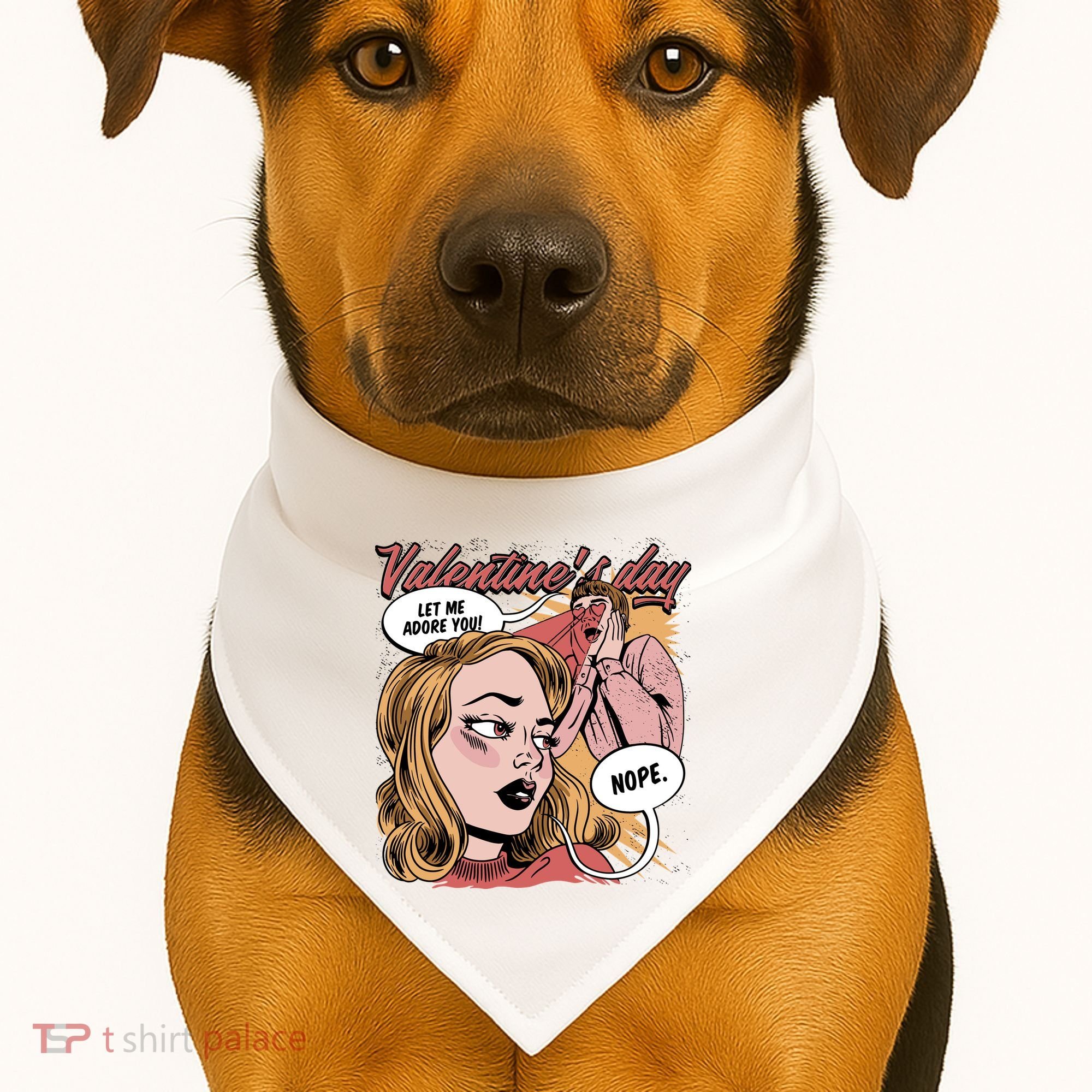 Anti Valentines Day Feminist Comic USA-Made Doggie Bandana