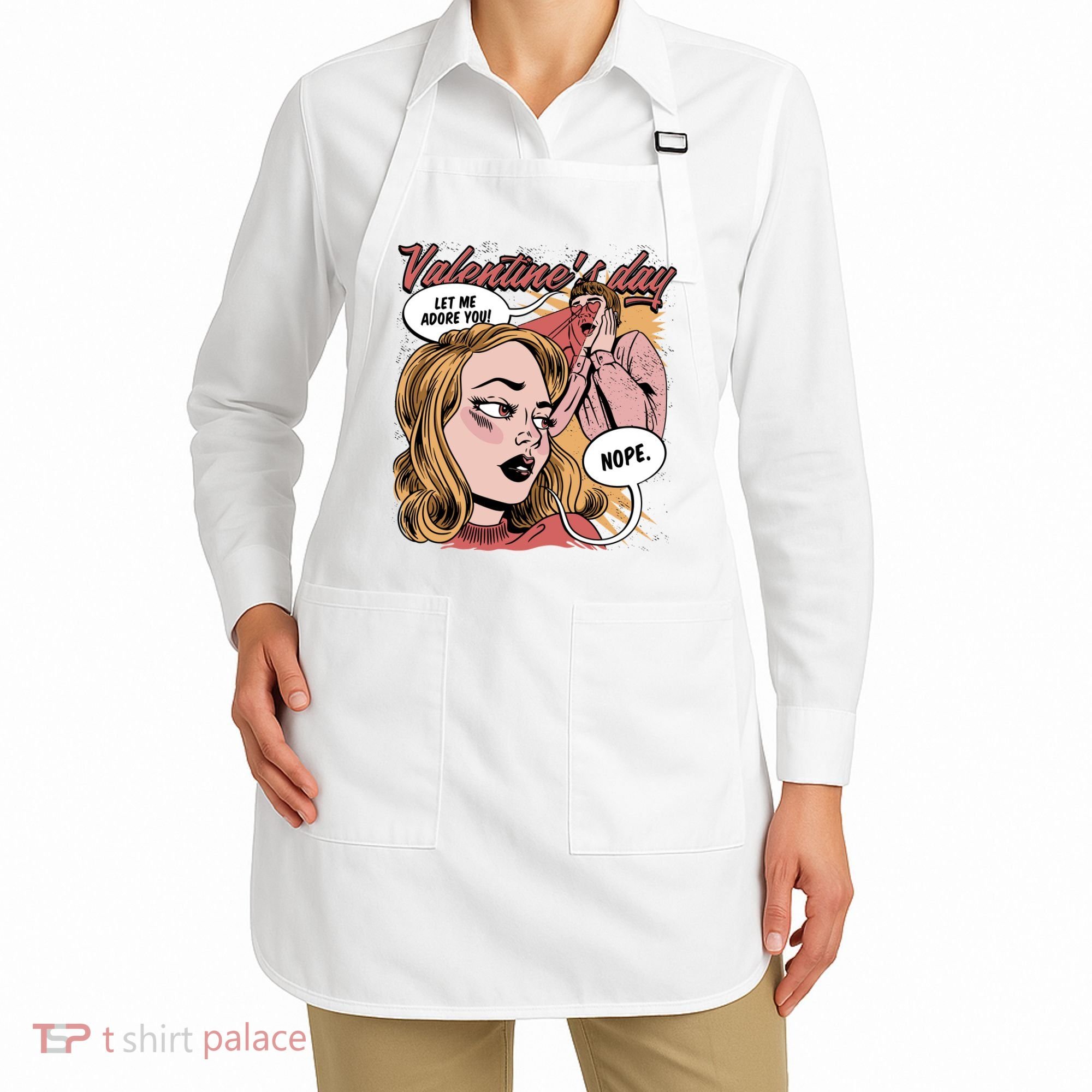 Anti Valentines Day Feminist Comic Apron