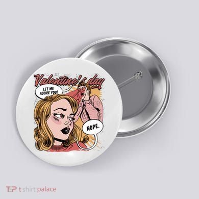 Anti Valentines Day Feminist Comic Button