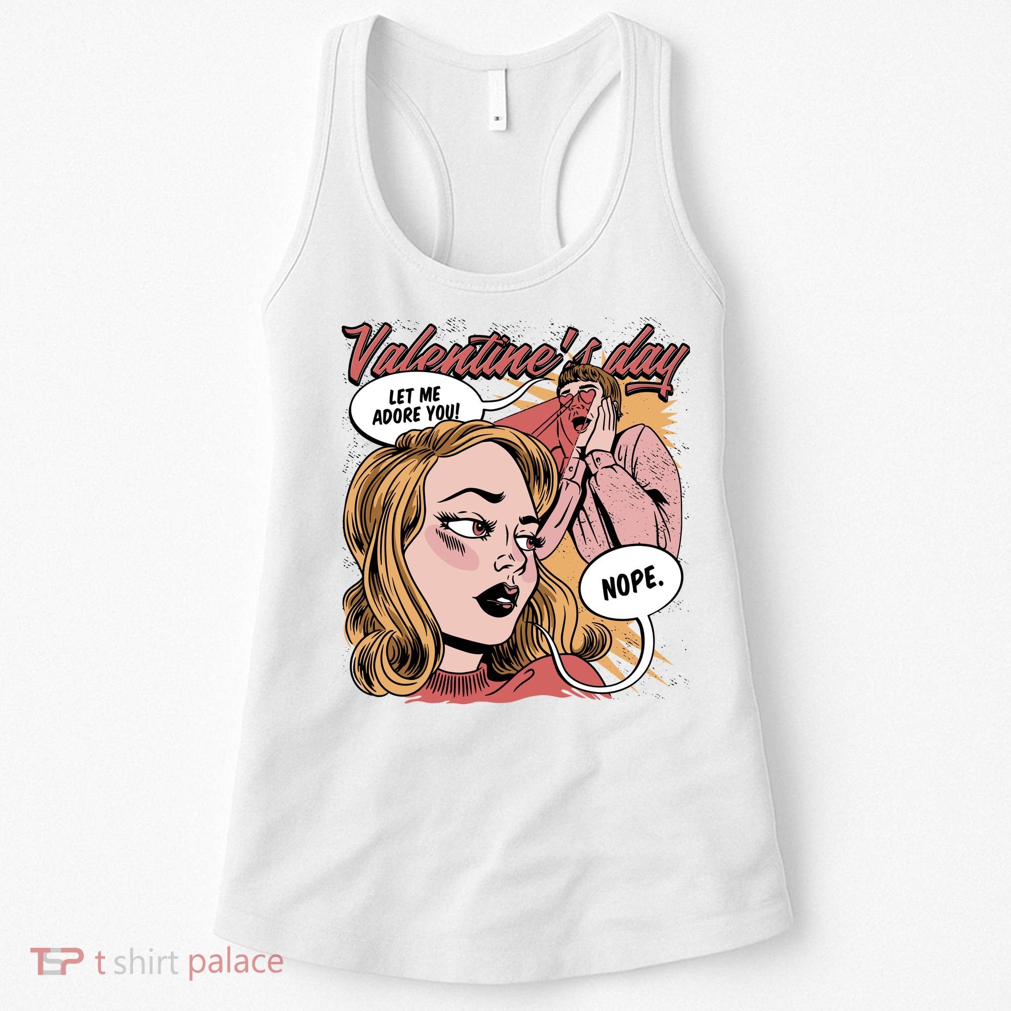 Anti Valentines Day Feminist Comic Women's Tank Top