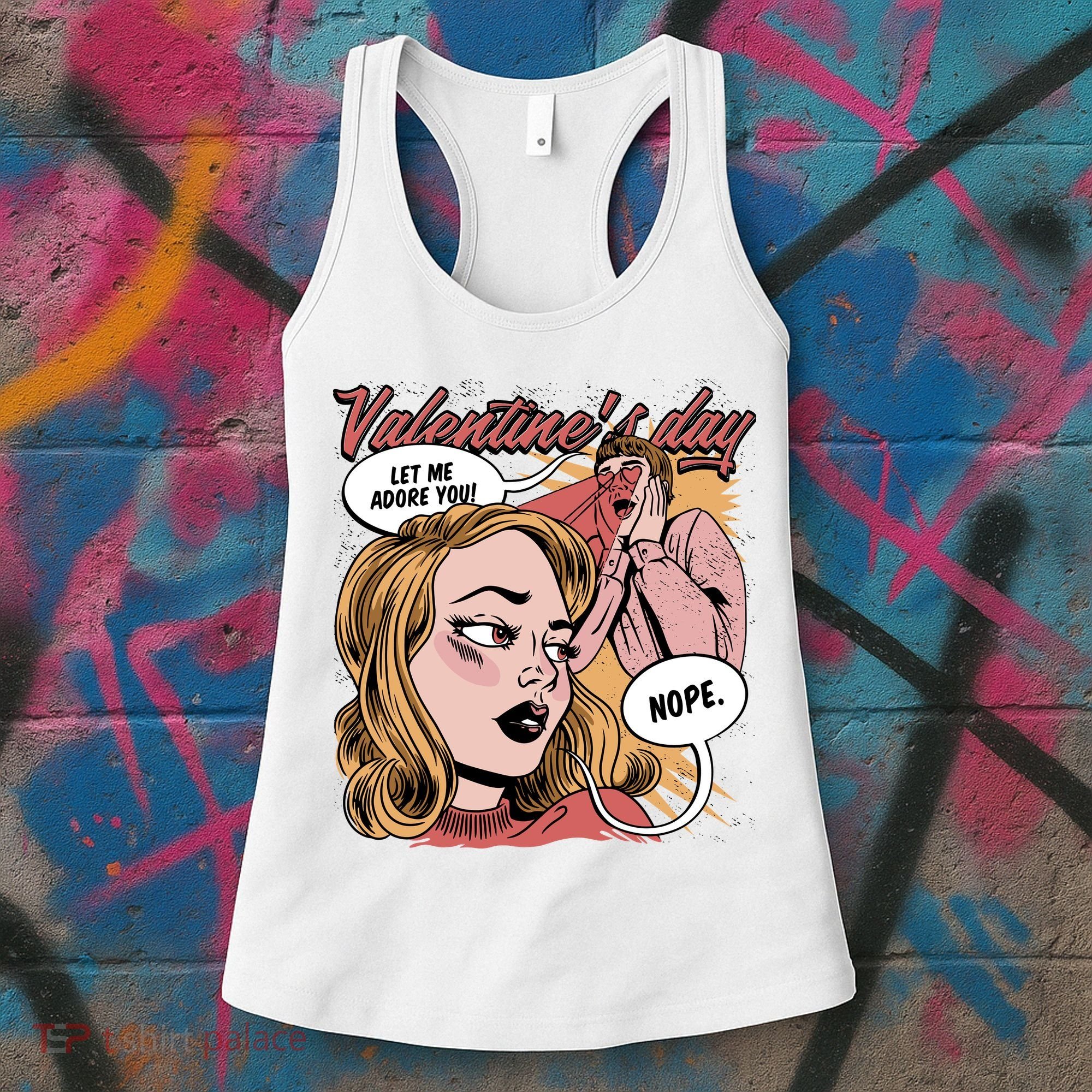 Anti Valentines Day Feminist Comic Women's Tank Top