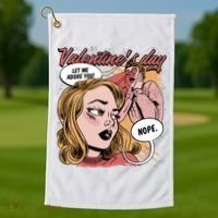 Anti Valentines Day Feminist Comic Golf Towel thumb 1