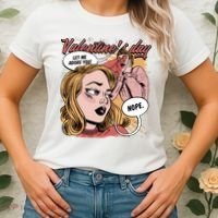 Anti Valentines Day Feminist Comic Women's T-Shirt thumb 2