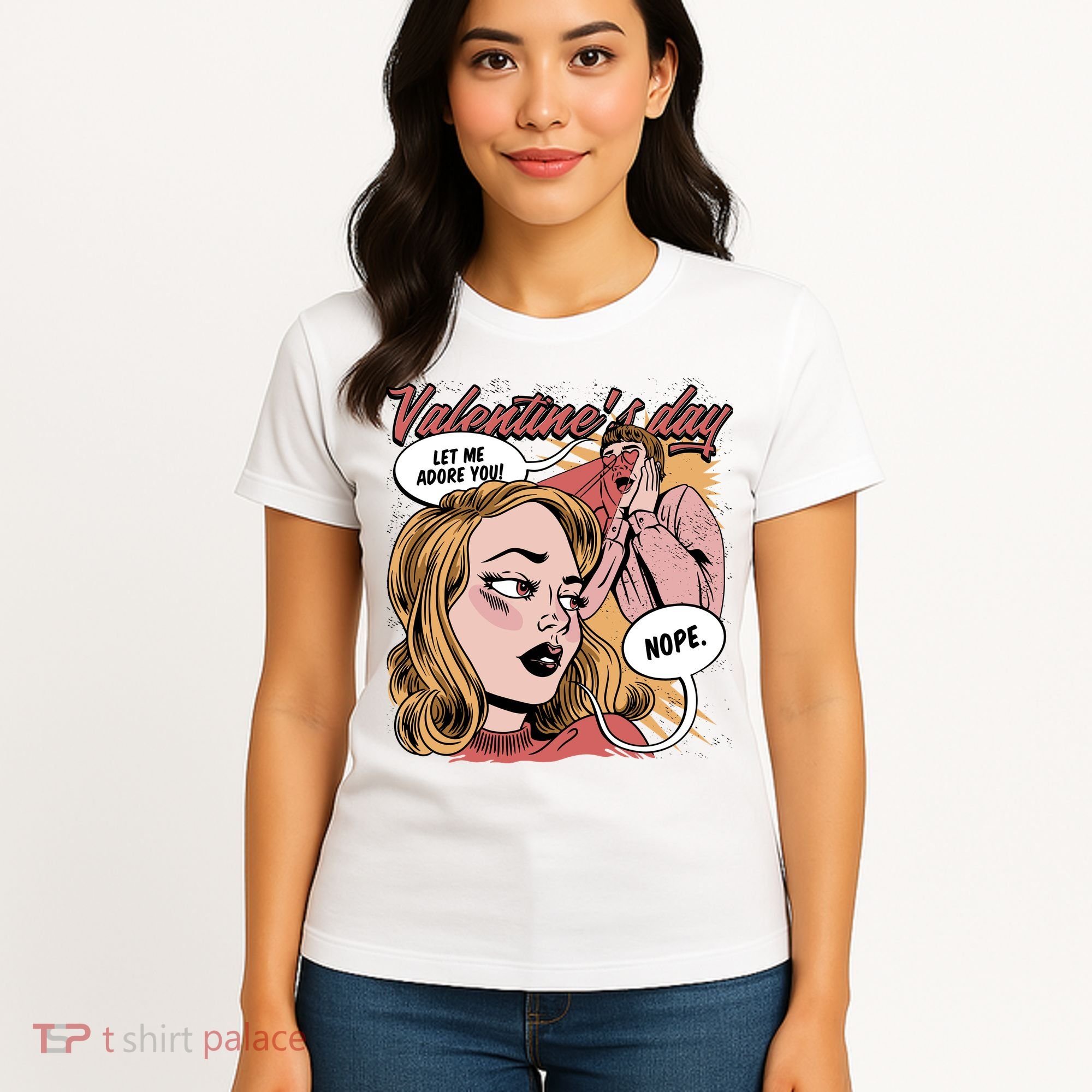 Anti Valentines Day Feminist Comic Women's T-Shirt