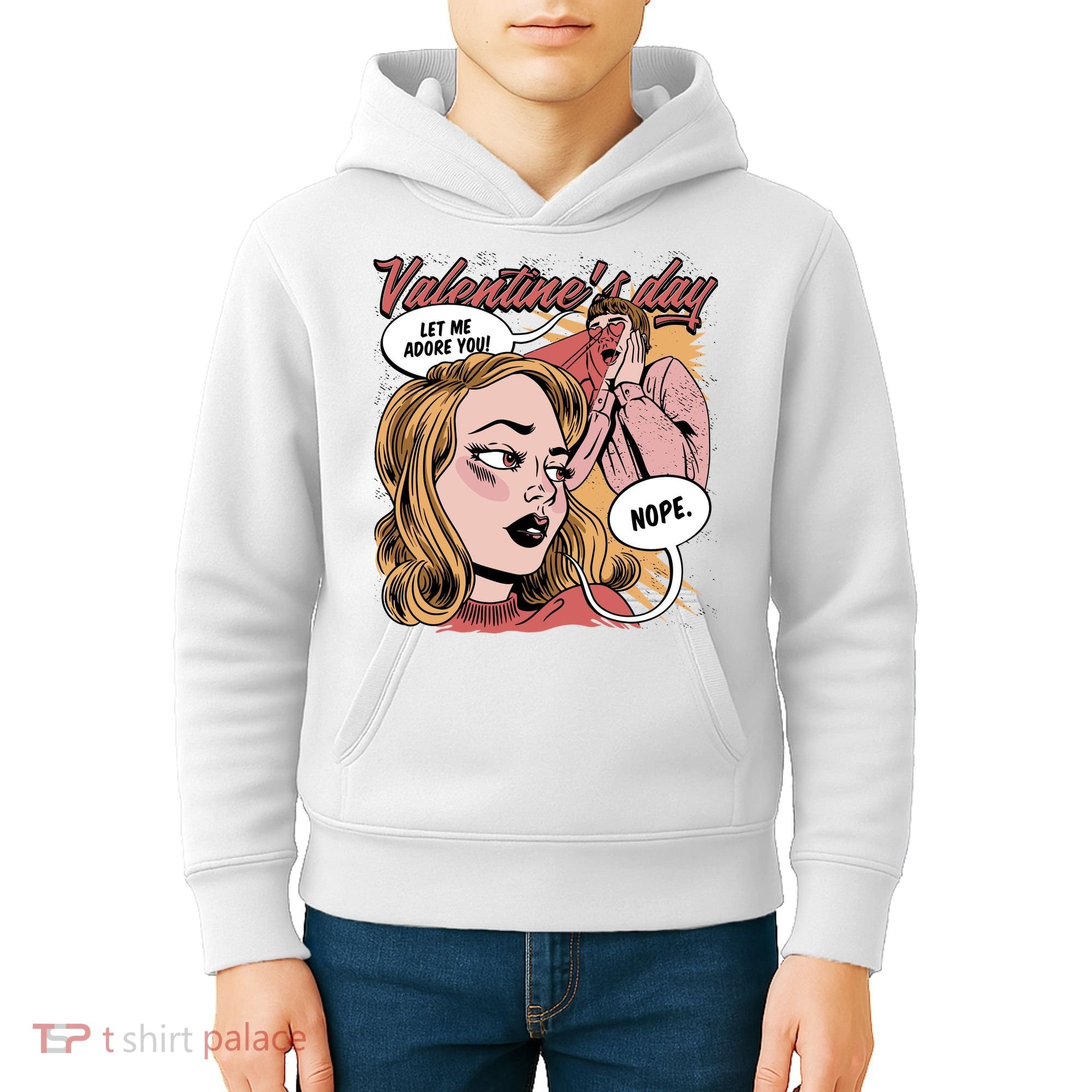 Anti Valentines Day Feminist Comic Kids Hoodie