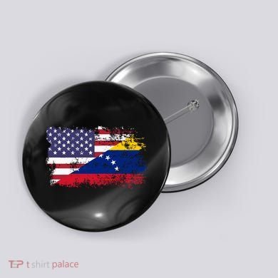 American Venezuela Flag Funny Gift Button