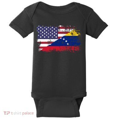 American Venezuela Flag Funny Gift Baby Bodysuit