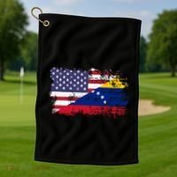 American Venezuela Flag Funny Gift Golf Towel thumb 1