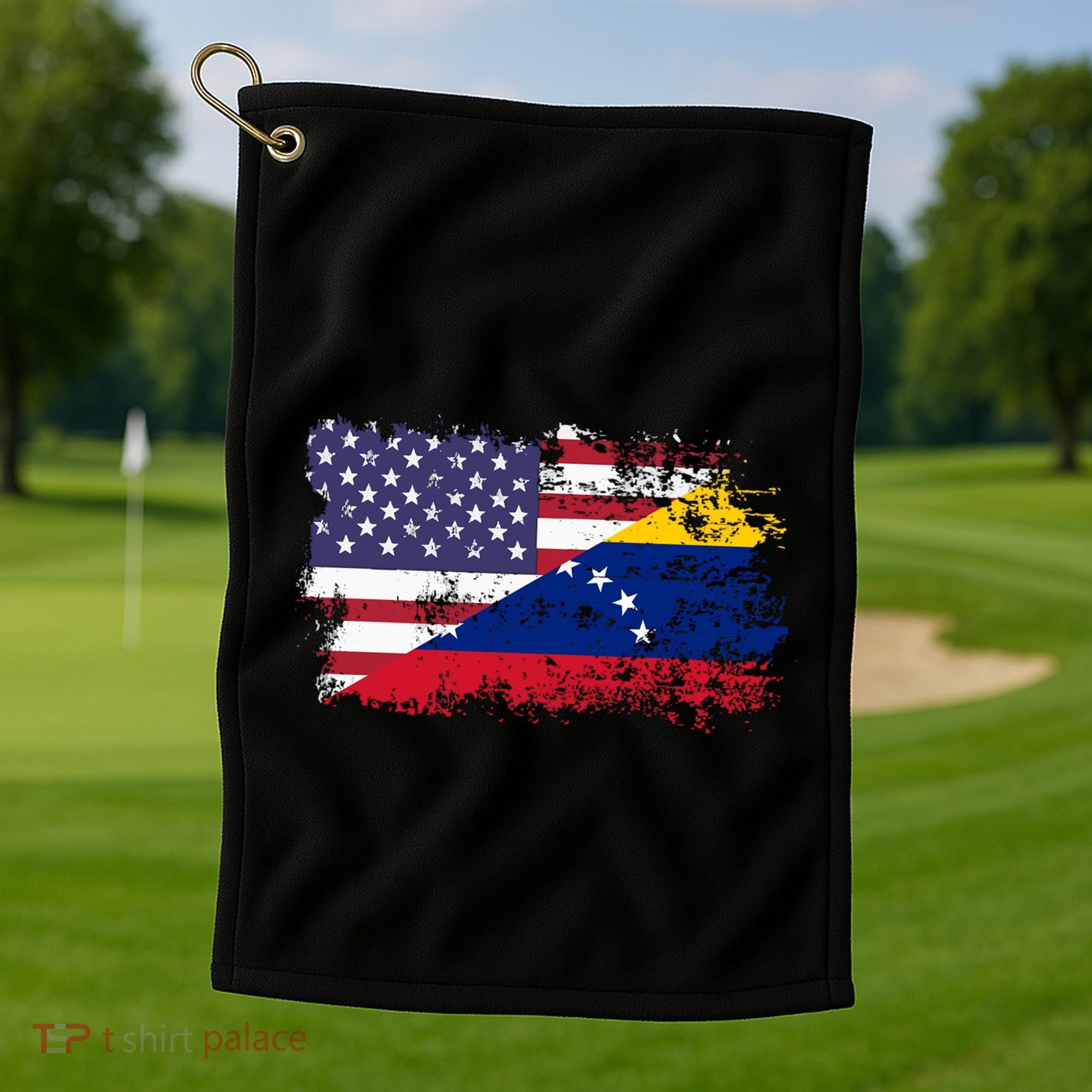 American Venezuela Flag Funny Gift Golf Towel