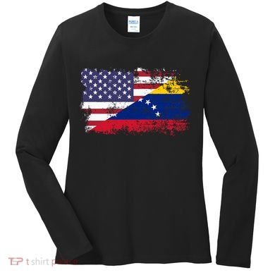 American Venezuela Flag Funny Gift Women's Long Sleeve Shirt
