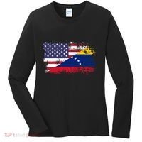 American Venezuela Flag Funny Gift Women's Long Sleeve Shirt thumb 0