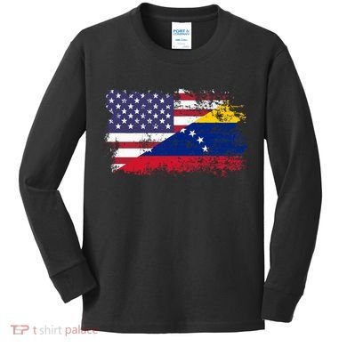 American Venezuela Flag Funny Gift Kids Long Sleeve Shirt