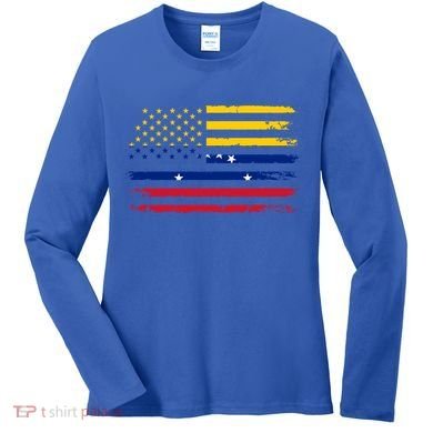 American Venezuela Flag Cute Gift Women's Long Sleeve Shirt