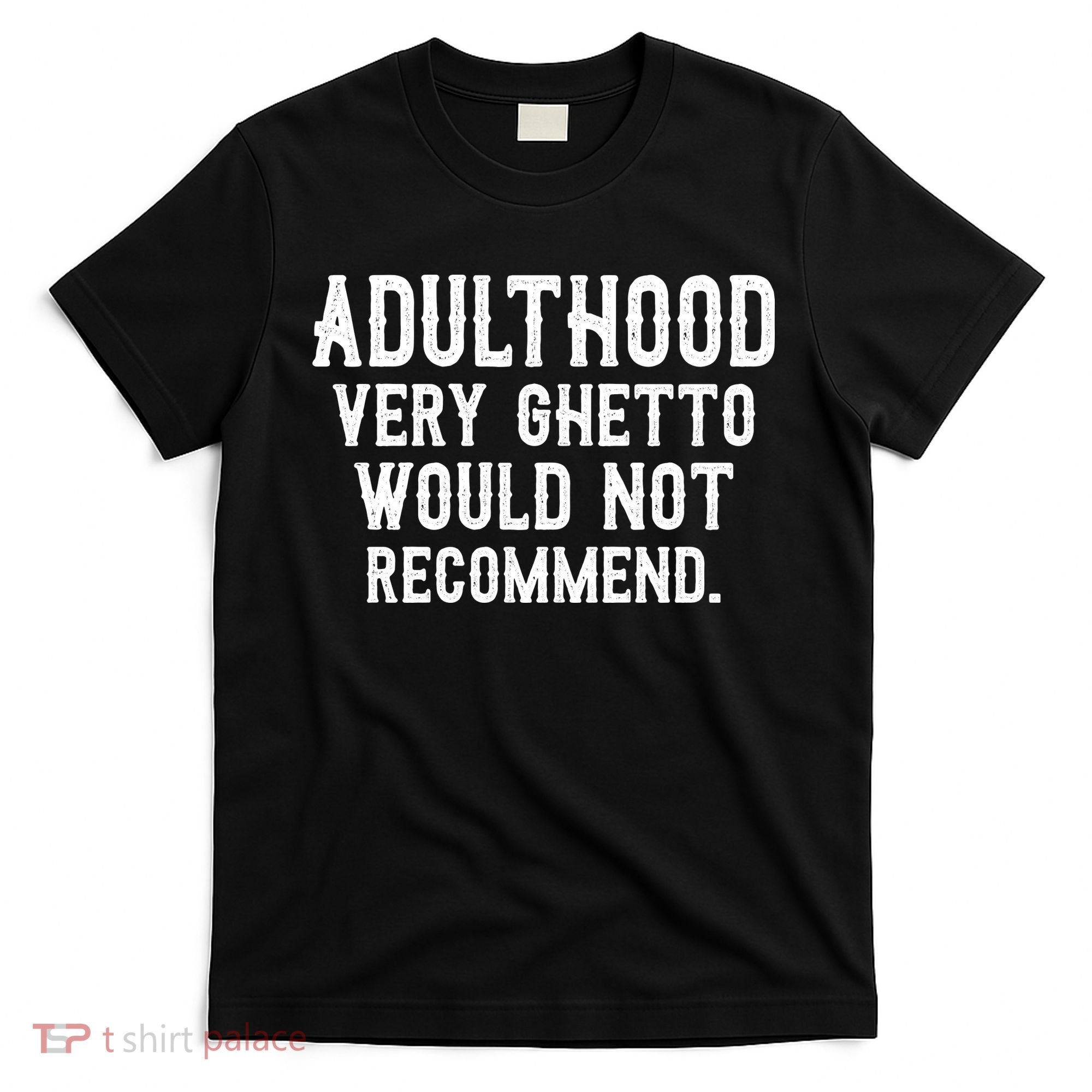Adulthood Very Ghetto Would Not Recommend Funny T-Shirt