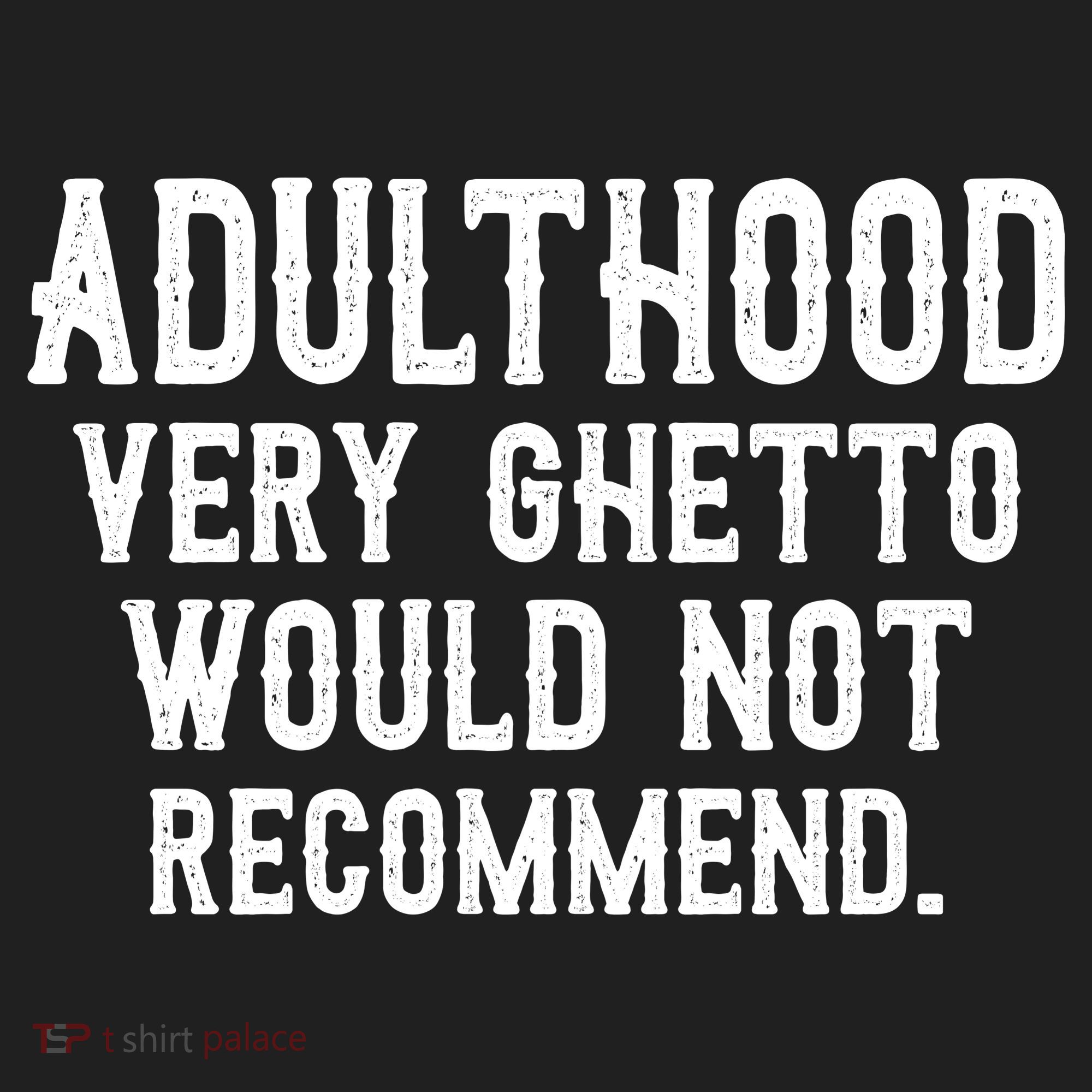 Adulthood Very Ghetto Would Not Recommend Funny Hat
