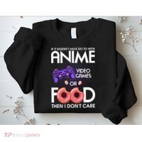 Anime Video Games And Food Lover Sweatshirt thumb 2