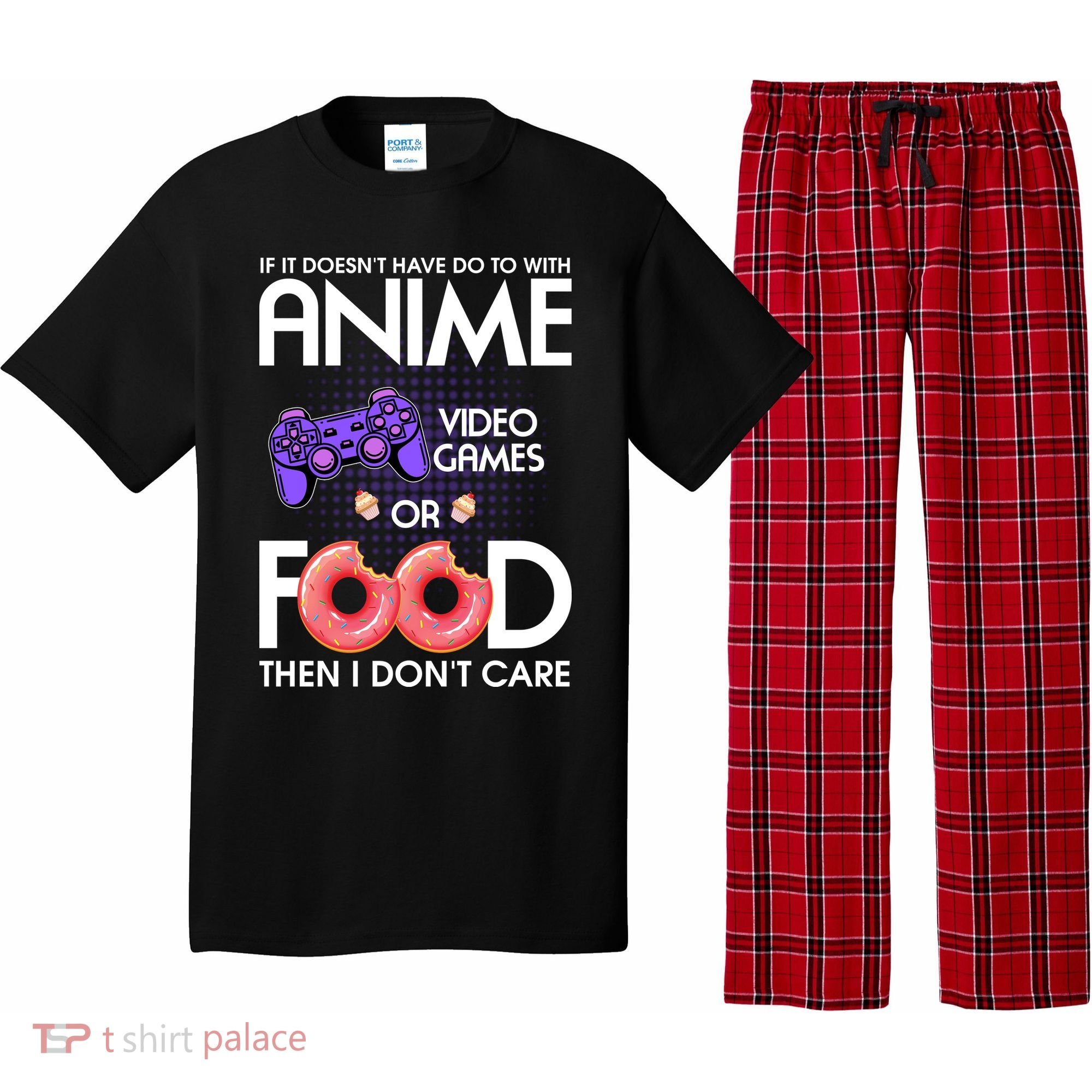 Anime Video Games And Food Lover Pajama Set
