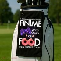 Anime Video Games And Food Lover Golf Towel thumb 2