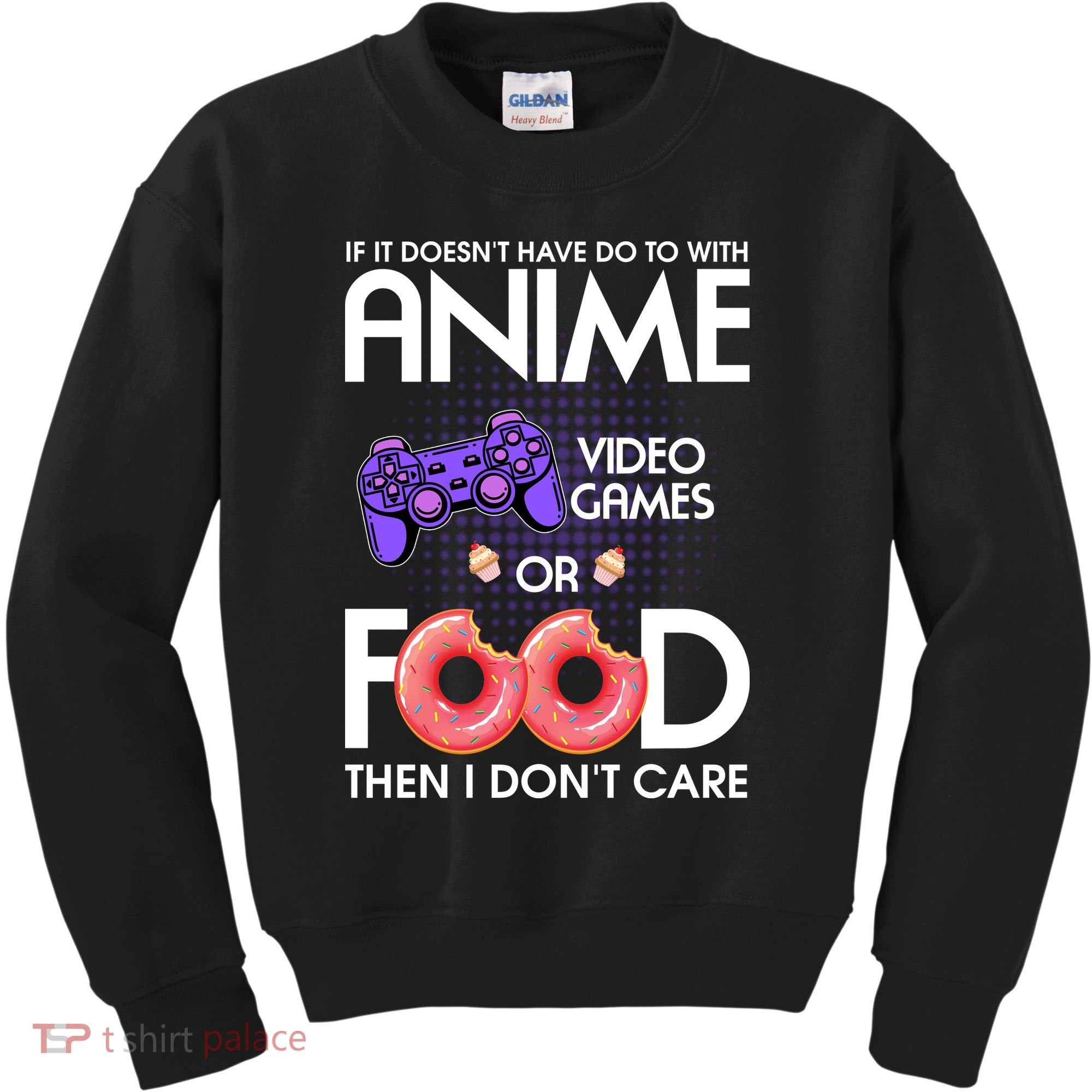 Anime Video Games And Food Lover Kids Sweatshirt