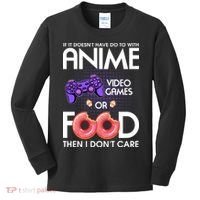 Anime Video Games And Food Lover Kids Long Sleeve Shirt thumb 0