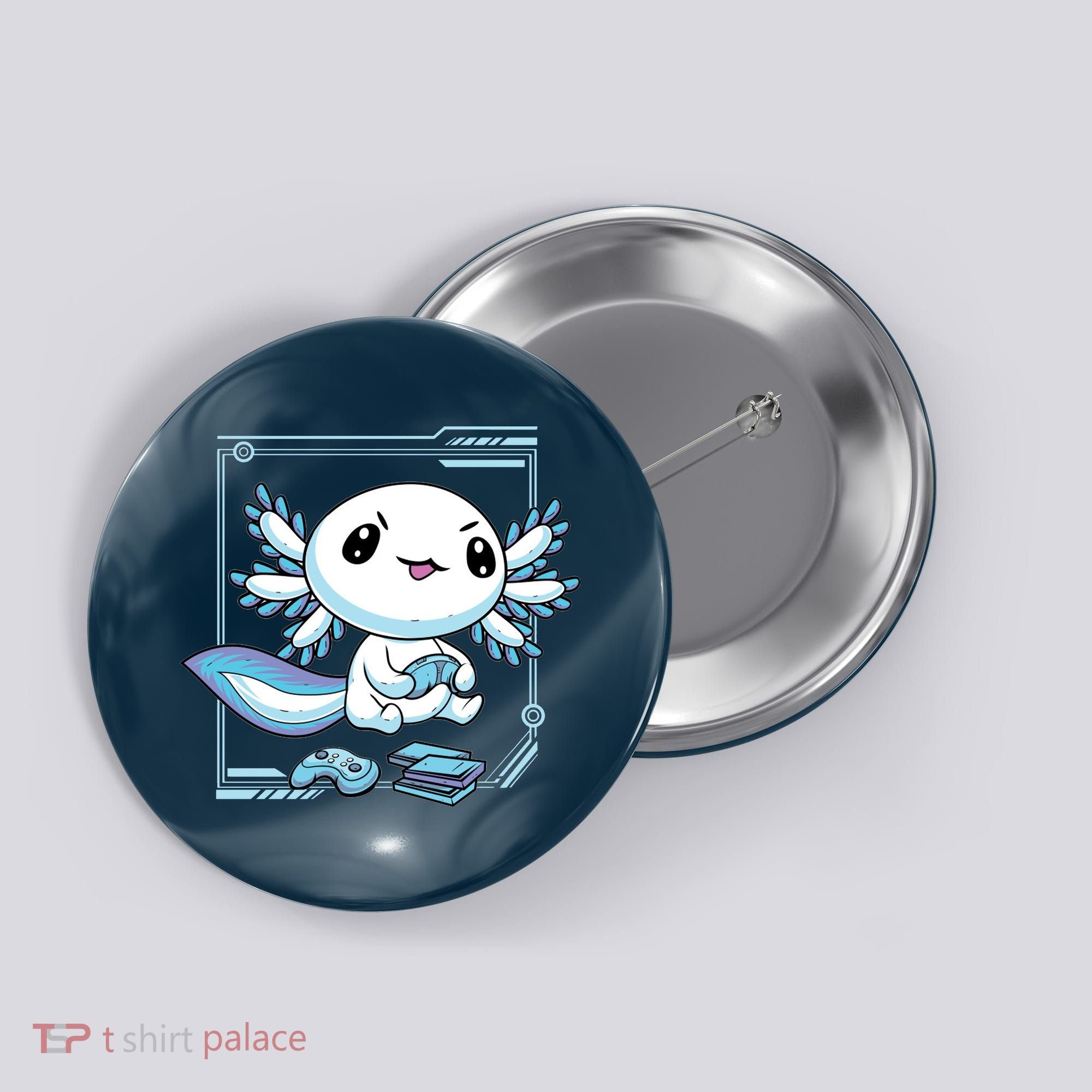 Axolotl Video Games Gamer Button